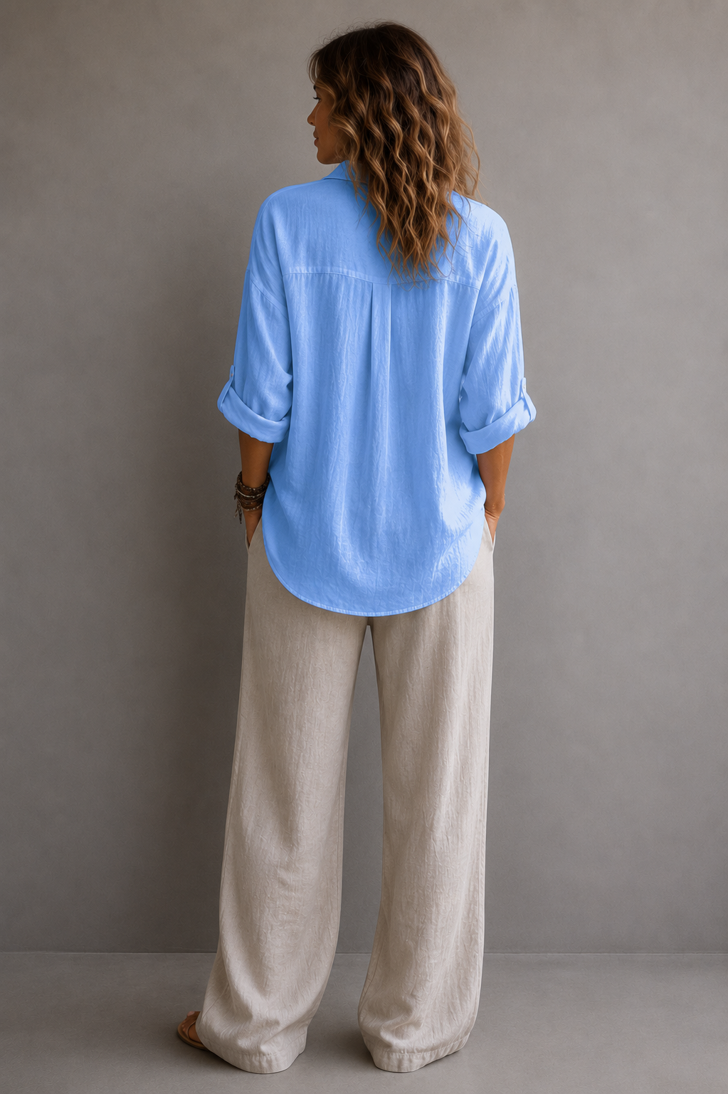 Blusa blanca de lino oversize