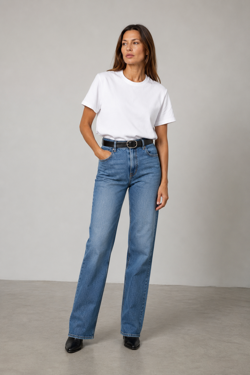 Camiseta blanca básica de algodón