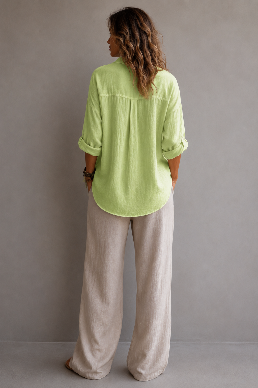 Blusa blanca de lino oversize